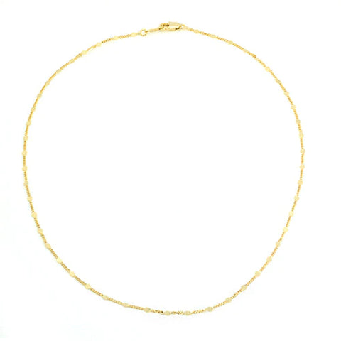 Flat Palline Chain Yellow Gold 20"