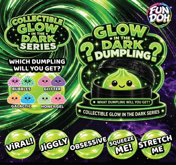 Fun Doh Glow In the Dark Mystery Dumpling - Black Basket