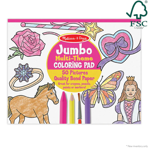 Jumbo Coloring Pad - Multi Theme Pink