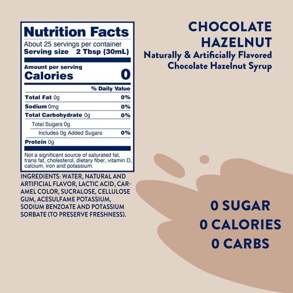 Sugar Free Chocolate Hazelnut Syrup