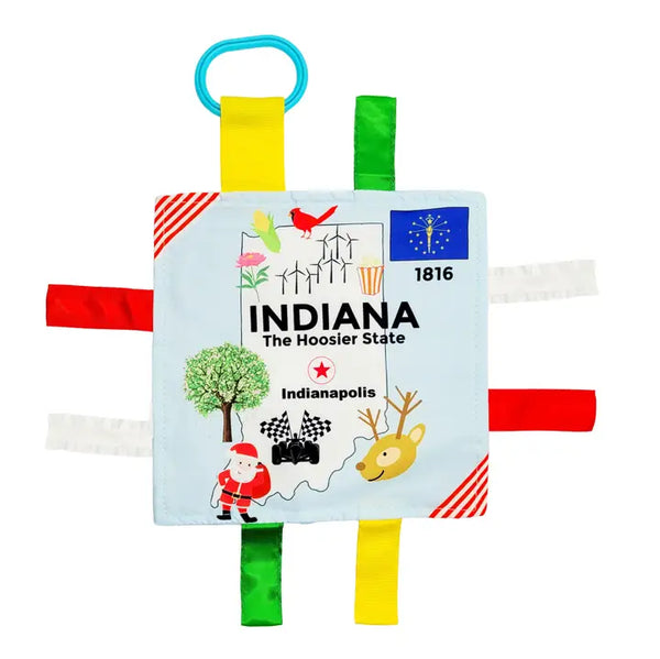 Baby Jack Indiana State 8x8 Crinkle Tag Square