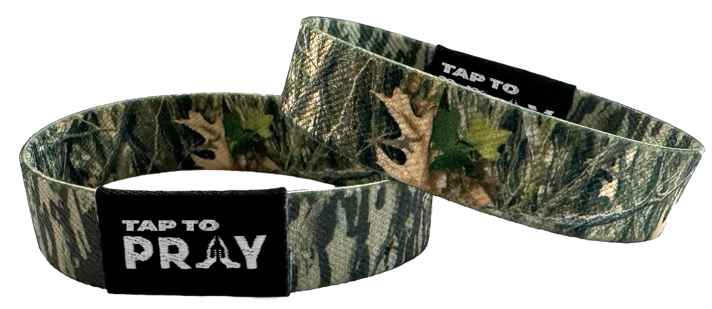 Forest Camo Tap to Pray Wristband