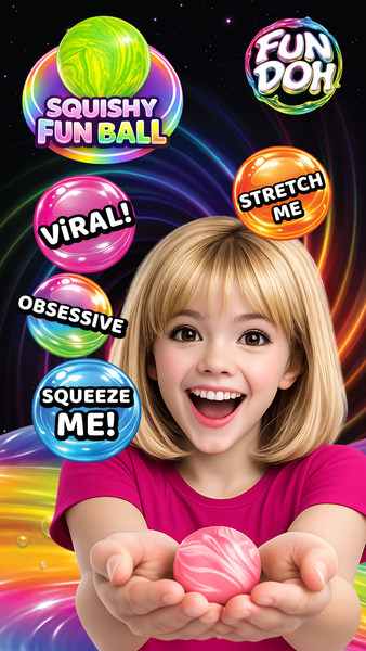 Fun Doh Squishy Fun Fidget Ball Boxed - Assorted
