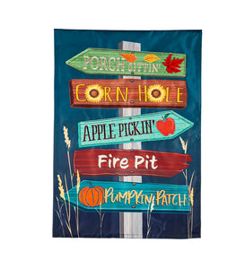 Fall Signs Garden Flag