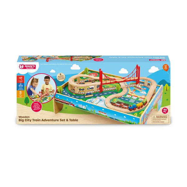 Wooden Big City Train Adventure Set & Table