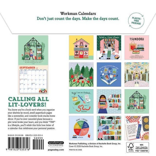 Book Nerd Mini Wall Calendar 2027