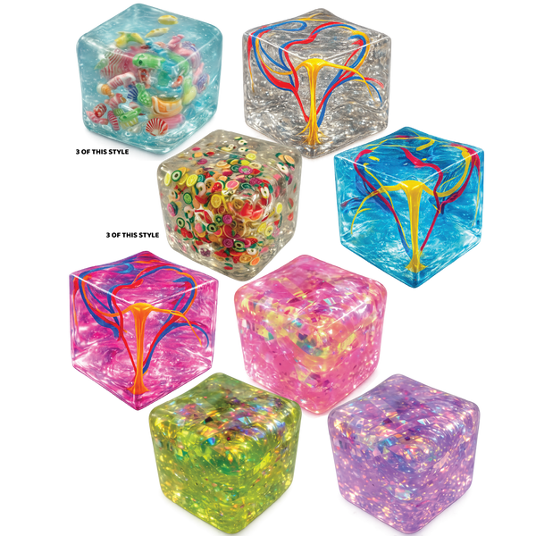 Fun Doh Squishy Charm Cube Fidget Toy - Assorted