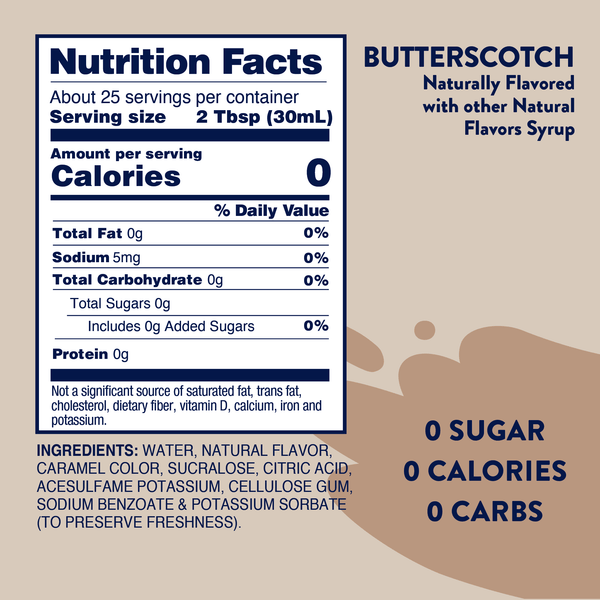 Sugar Free Butterscotch Syrup - 750ml