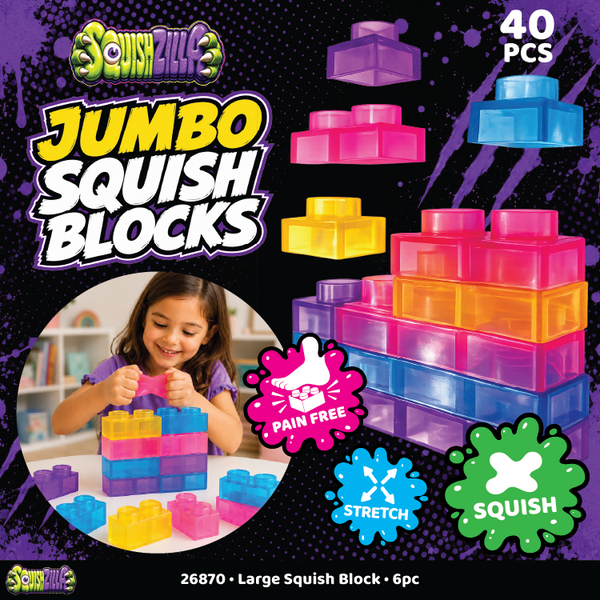 Fun Doh JUMBO Squish Blocks Building Sensory Toy - 40 piece