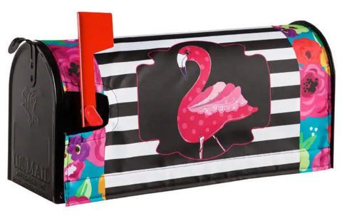 Flamingo Stripes Mailbox Cover