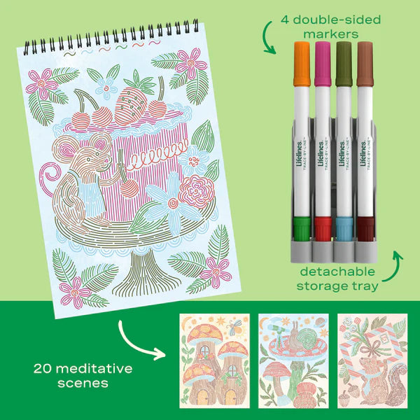 Lifelines Flow Art Trace by Line - Woodland Whimsy