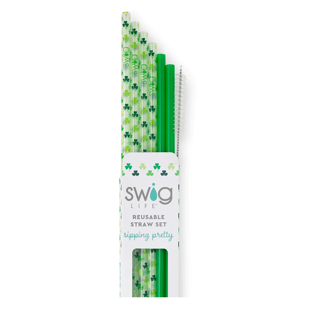 Pinch Proof + Green Reusable Straws