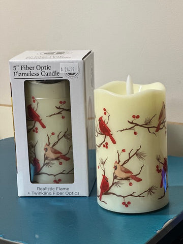 Birchwood 5" Fiber Optic Flameless Candle