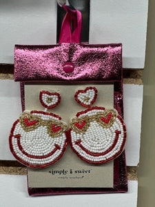 Valentine Smiley Statement Earrings