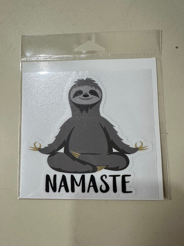 Namaste Sloth Sticker