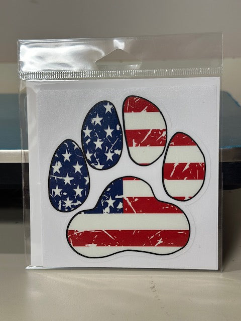 USA Flag Paw Sticker