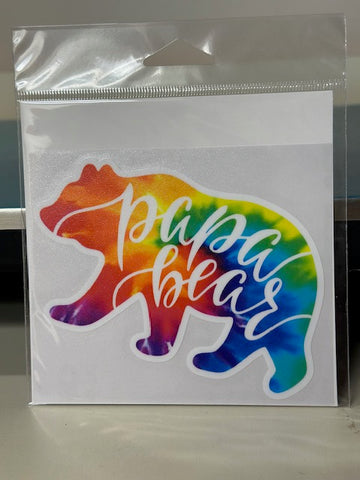 Papa Bear Dark Tie Dye Sticker