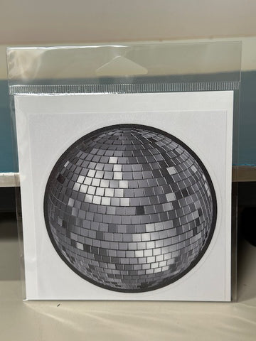Silver Groovy Disco Ball Sticker