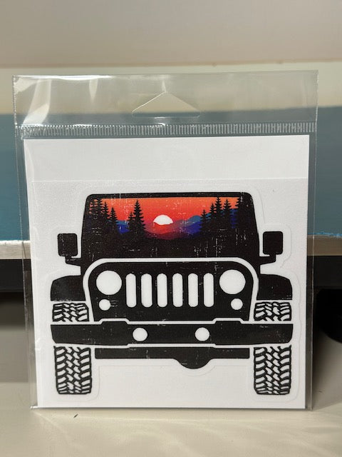 Sunrise Jeep Windshield Sticker
