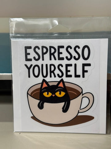 Espresso Yourself Cat Sticker