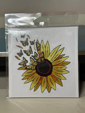 Sunflower w Butterflies Sticker