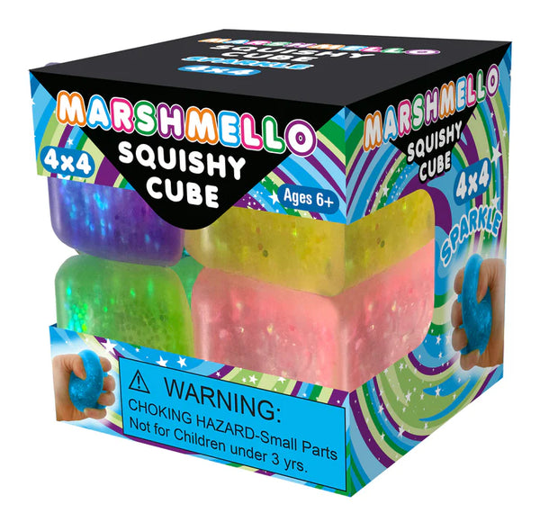 Marshmello Squishy Mini Cube Sparkle 4x4