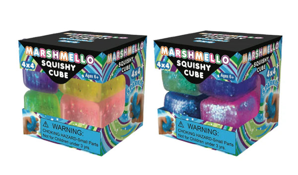 Marshmello Squishy Mini Cube Sparkle 4x4