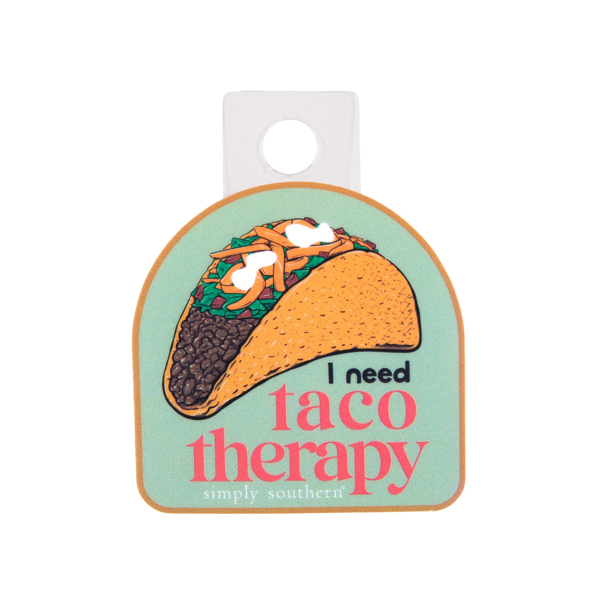 Taco Therapy Car Decal