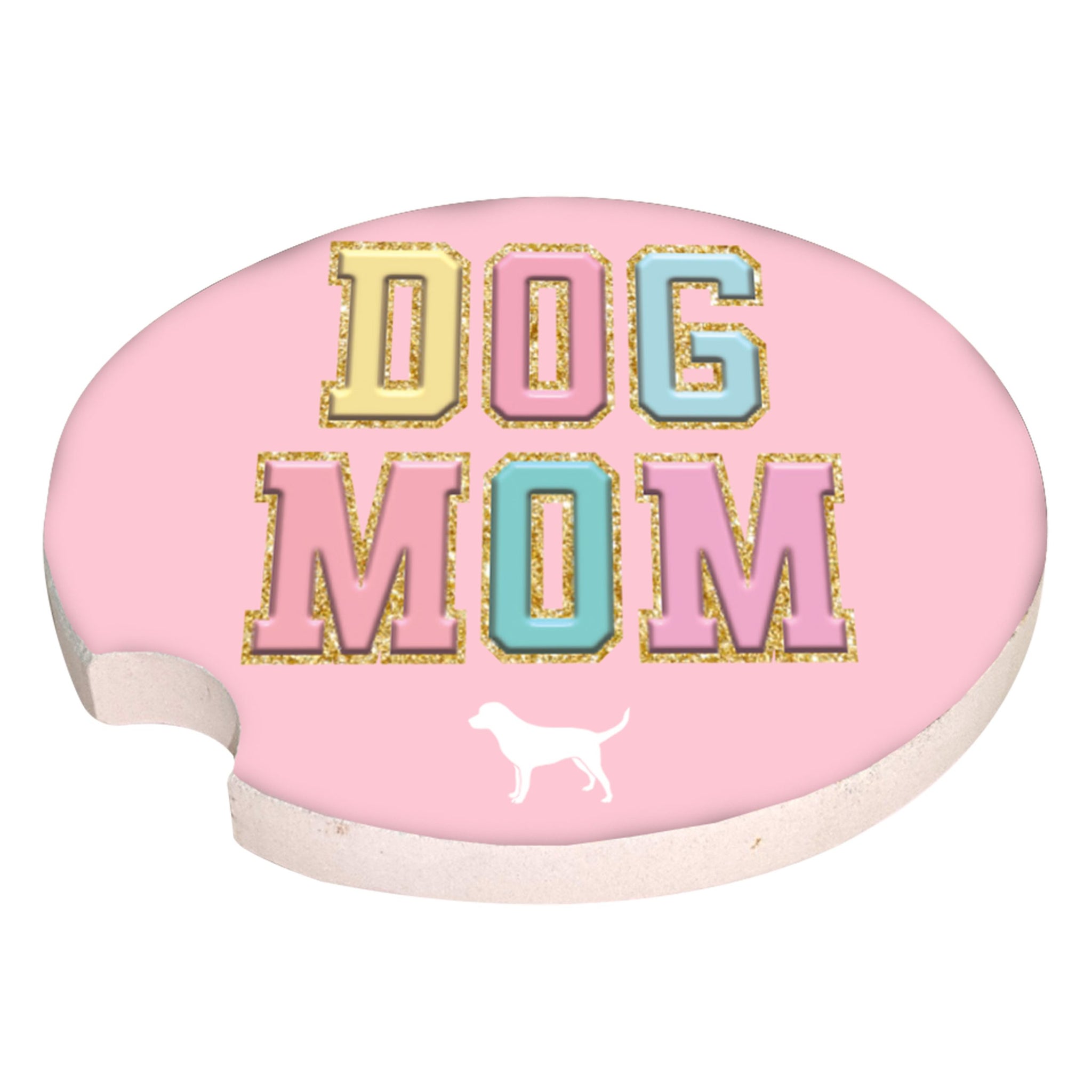 Dog Mom Sparkle Car Coaster