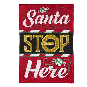 Santa Stop Here Flag