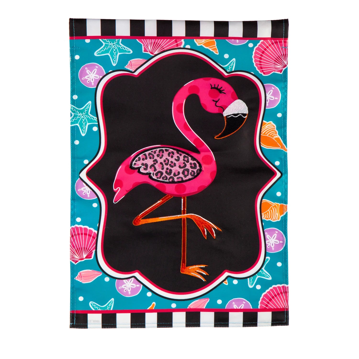 Coastal Flamingo Garden Flag