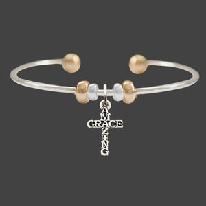 Amazing Grace Cross Charm Cuff