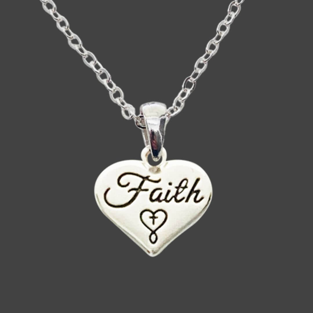 Basic Faith Heart Charm Necklac