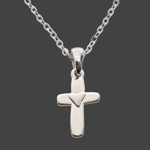 Heart Cross Pendant Necklace