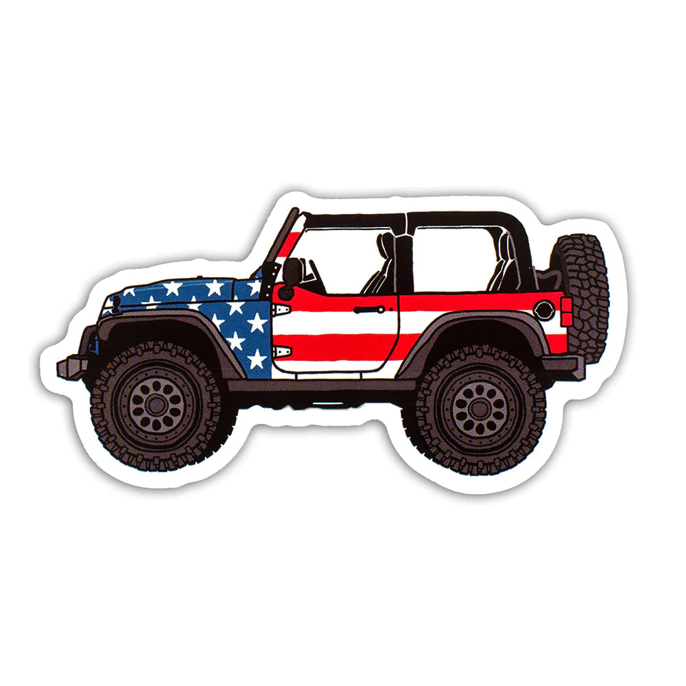 Jeep USA Flag Sticker