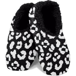 B/W Leopard Fuzzy Slippers