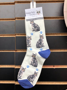 Silver Tabby Cat Socks