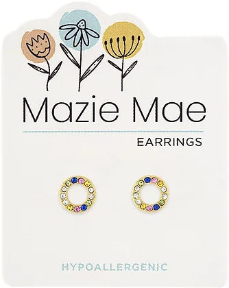 Multicolor Open Circle Stud Ear