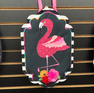 Flamingo Stripes Door Hanger
