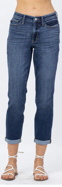 Mid Rise Cuffed Boyfriend Jeans CLOSEOUT