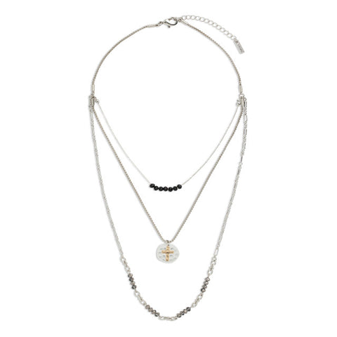 Black Beaded Prayer Necklace