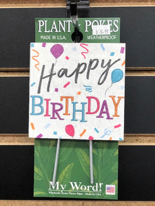 Happy Birthday Plant Poke