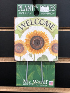 Welcome Sunflower Plant Poke