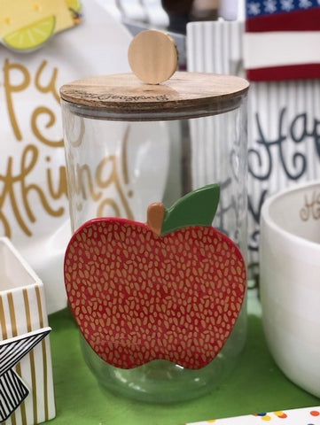 Big Wooden Lid Glass Jar