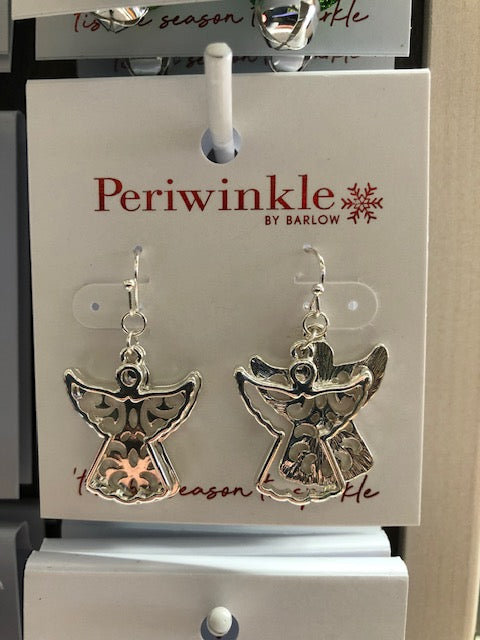 Silver Movable Angel Earrings