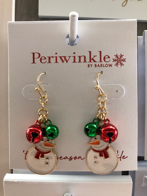 Snowman Jingle Bells Earrings