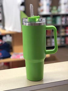 Lime Green - 40oz Stainless Steel Tumbler w/ Handle