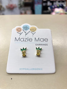 CZ Pineapple Stud Earrings